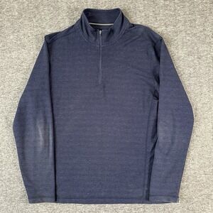 Orvis 1/4 Zip Pullover Shirt Men's Size Large Blue Long Sleeve Tri Blend Stretch